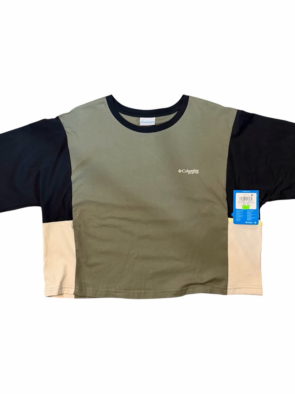 Columbia PFF Open Water Short Sleeve Tee in Olive Green with Black Trim